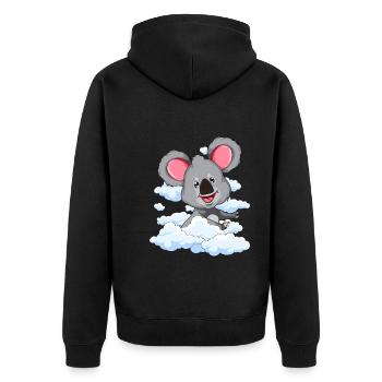 Animal Lover Australia Animal Gift Cloud Koala - Unisex Premium Organic Zip Hoodie - black - Back - Nico (187cm)