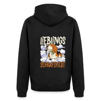 Hunde Schlafshirt Hundeliebhaber Geschenk Beagle - Unisex Premium Bio Zip Hoodie - Schwarz - Hinten - Nico (187cm)