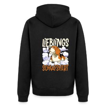 Hundehalter Beagle Geschenk Lieblings Schlafshirt - Unisex Premium Bio Zip Hoodie - Schwarz - Hinten - Nico (187cm)
