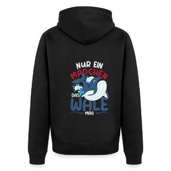 Schwertwal Ozean Killerwal Mädchen Geschenk Wal - Unisex Premium Bio Zip Hoodie - Schwarz - Hinten - Nico (187cm)