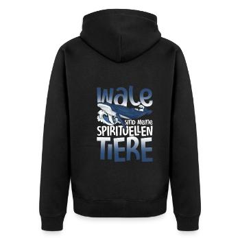 Killerwal Ozean Tier Schwertwal Geschenk Wal - Unisex Premium Bio Zip Hoodie - Schwarz - Hinten - Nico (187cm)