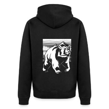 Habitant de la forêt Nature Amoureux des animaux Cadeau Ours de forêt - Veste à capuche bio Premium Unisexe - noir - Dos - Nico (187cm)