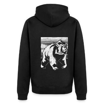 Animal Lover Forest Dweller Forest Animal Gift Bear - Unisex Premium Organic Zip Hoodie - black - Back - Nico (187cm)