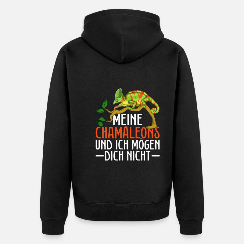 Chamäleon - Unisex Premium Bio Zip Hoodie - Schwarz