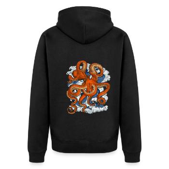 Ocean Animal Lover Octopus Gift Octopus Octopus - Veste à capuche bio Premium Unisexe - noir - Dos - Nico (187cm)