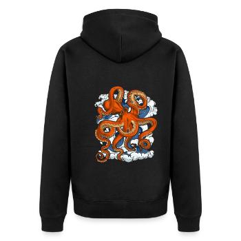 Sea Animal Ocean Animal Octopus Cadeau Octopus - Veste à capuche bio Premium Unisexe - noir - Dos - Nico (187cm)