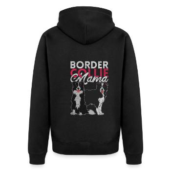 Border Collie Mama Muttertag Geschenk Hunde - Unisex Premium Bio Zip Hoodie - Schwarz - Hinten - Nico (187cm)