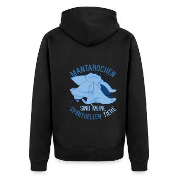 Meerestier Ozeantier Lustiges Geschenk Mantarochen - Unisex Premium Bio Zip Hoodie - Schwarz - Hinten - Nico (187cm)