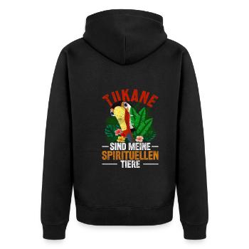 Tukane sind meine spirituellen Tiere Vogel Tukan - Unisex Premium Bio Zip Hoodie - Schwarz - Hinten - Nico (187cm)