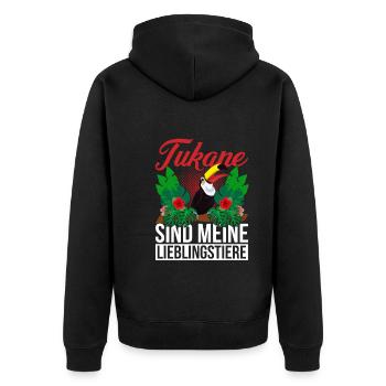 Lieblingstier Exotischer Vogel Geschenk Tier Tukan - Unisex Premium Bio Zip Hoodie - Schwarz - Hinten - Nico (187cm)