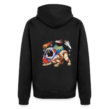 Astronaut Chiens Cadeau Bouledogue Français - Veste à capuche bio Premium Unisexe - noir - Dos - Nico (187cm)