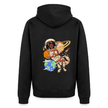 Galaxy Astronaut Dogs Gift Space Teckel - Veste à capuche bio Premium Unisexe - noir - Dos - Nico (187cm)