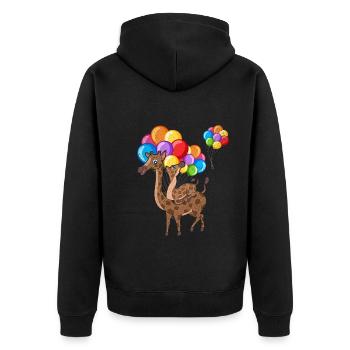 Africa Safari Animal Gift Mignon Ballon Girafe - Veste à capuche bio Premium Unisexe - noir - Dos - Nico (187cm)