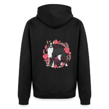Les chiens adorent Bostie Gift Boston Terrier - Veste à capuche bio Premium Unisexe - noir - Dos - Nico (187cm)