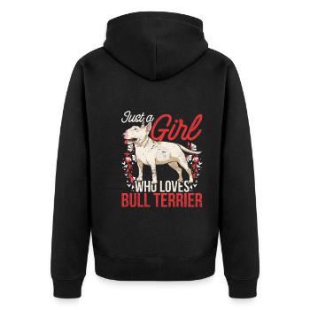 Juste une fille qui aime le bull terrier terrier - Veste à capuche bio Premium Unisexe - noir - Dos - Nico (187cm)