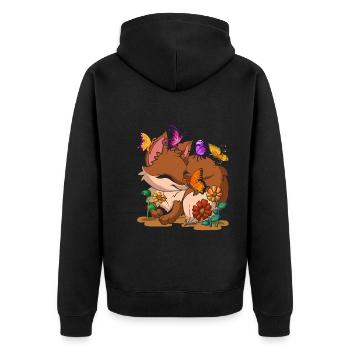 Mignon animal de forêt cadeau papillon renard - Veste à capuche bio Premium Unisexe - noir - Dos - Nico (187cm)