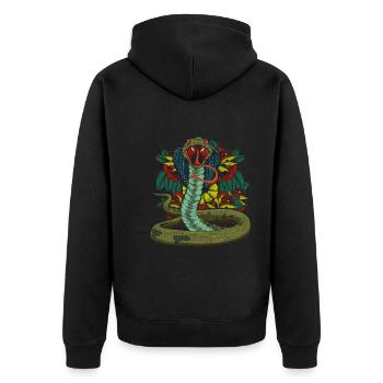Fleurs tropicales Reptile Serpent Cadeau Cobra - Veste à capuche bio Premium Unisexe - noir - Dos - Nico (187cm)