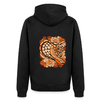 Reptilien Schlange Raubtier Geschenk Tier Kobra - Unisex Premium Bio Zip Hoodie - Schwarz - Hinten - Nico (187cm)