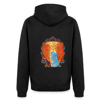 Raubtier Farbenfrohes Schlangen Geschenk Kobra - Unisex Premium Bio Zip Hoodie - Schwarz - Hinten - Nico (187cm)