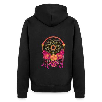 Pretty Flowers Hippie Bijoux Cadeau Capteur de rêves - Veste à capuche bio Premium Unisexe - noir - Dos - Nico (187cm)