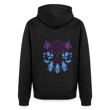 Butterfly Feather Bijoux Hippie Dream Catcher - Veste à capuche bio Premium Unisexe - noir - Dos - Nico (187cm)
