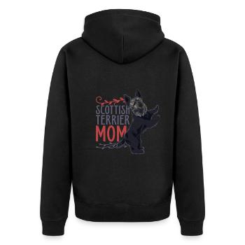 Hunde Mama Muttertag Geschenk Scottish Terrier - Unisex Premium Bio Zip Hoodie - Schwarz - Hinten - Nico (187cm)