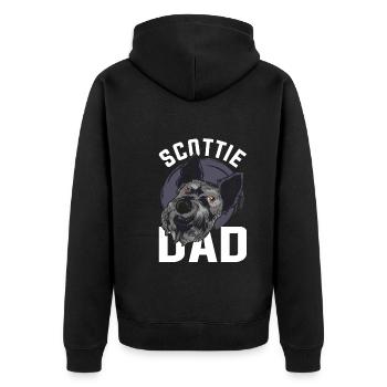 Dogs Papa Scottie Father's Day Gift Terrier - Unisex Premium Organic Zip Hoodie - black - Back - Nico (187cm)