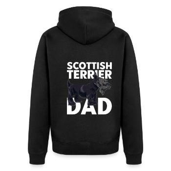 Scottie Papa Hunde Vatertag Scottish Terrier - Unisex Premium Bio Zip Hoodie - Schwarz - Hinten - Nico (187cm)