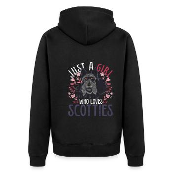 Juste une fille qui aime Scotties Dogs Terrier - Veste à capuche bio Premium Unisexe - noir - Dos - Nico (187cm)
