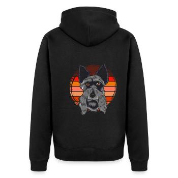 Retro Dogs Scottie Cadeau Scottish Terrier - Veste à capuche bio Premium Unisexe - noir - Dos - Nico (187cm)
