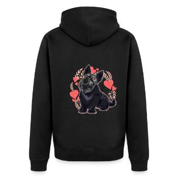 Les chiens adorent Scottie Heart Gift Scottish Terrier - Veste à capuche bio Premium Unisexe - noir - Dos - Nico (187cm)
