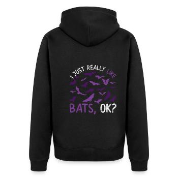 J’aime juste les chauves-souris Ok chauve-souris animale - Veste à capuche bio Premium Unisexe - noir - Dos - Nico (187cm)