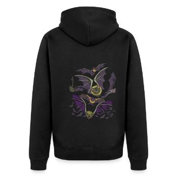 Animal Lover Night Animal Gift Bat - Veste à capuche bio Premium Unisexe - noir - Dos - Nico (187cm)