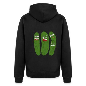 Cornichon aigre Cadeau Concombre Drôle - Veste à capuche bio Premium Unisexe - noir - Dos - Nico (187cm)