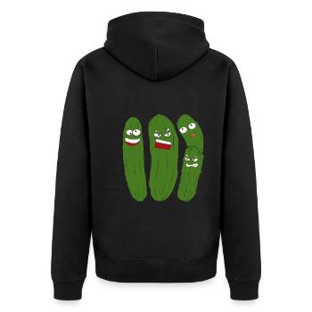 Saure Gurke Essiggurke Geschenk Lustiges Gurke - Unisex Premium Bio Zip Hoodie - Schwarz - Hinten - Nico (187cm)