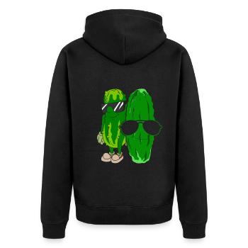 Saures Gürkchen Coole Sonnenbrille Geschenk Gurke - Unisex Premium Bio Zip Hoodie - Schwarz - Hinten - Nico (187cm)