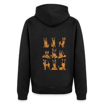 Chien Cadeau Berger Allemand mignon - Veste à capuche bio Premium Unisexe - noir - Dos - Nico (187cm)