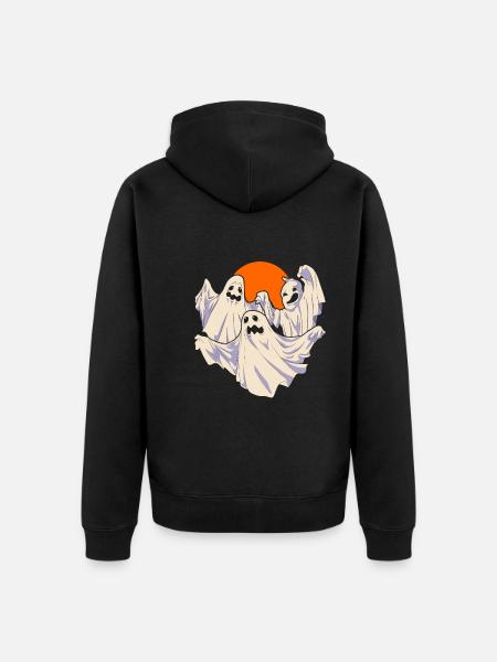 Ghost Halloween Costume Gift Ghost - Unisex Premium Organic Zip Hoodie - black