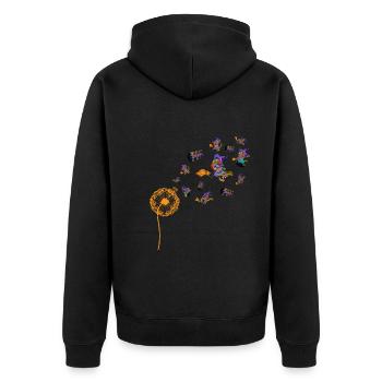 Pusteblume Gruseliges Hexen Geschenk Halloween - Unisex Premium Bio Zip Hoodie - Schwarz - Hinten - Nico (187cm)