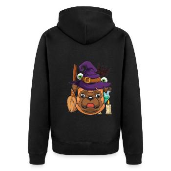 Sorcières Chapeau Chiens Chauve-souris Cadeau Halloween Carlin - Veste à capuche bio Premium Unisexe - noir - Dos - Nico (187cm)