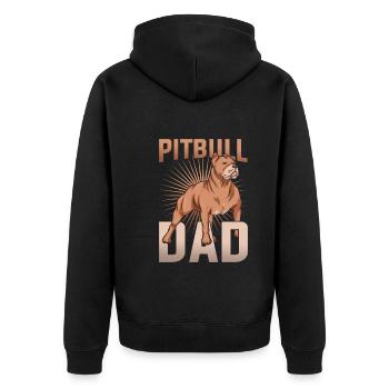 Chiens Papa Propriétaires de chiens Cadeau de fête des pères Pitbull - Veste à capuche bio Premium Unisexe - noir - Dos - Nico (187cm)