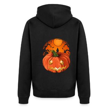 Effrayant Halloween Cadeau Full Moon Pumpkin - Veste à capuche bio Premium Unisexe - noir - Dos - Nico (187cm)