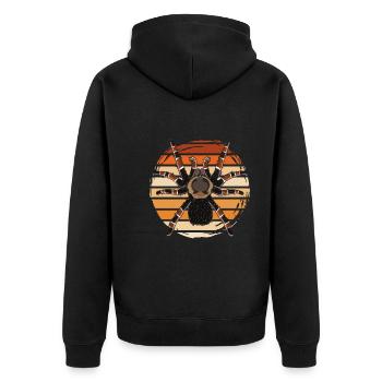 Retro Vogelspinne Tarantel Spinne - Unisex Premium Bio Zip Hoodie - Schwarz - Hinten - Nico (187cm)