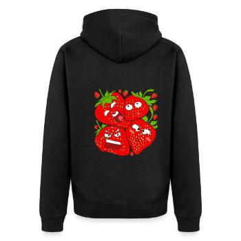 Fruit d’été Fruit Rouge Cadeau Fraise Drôle - Veste à capuche bio Premium Unisexe - noir - Dos - Nico (187cm)