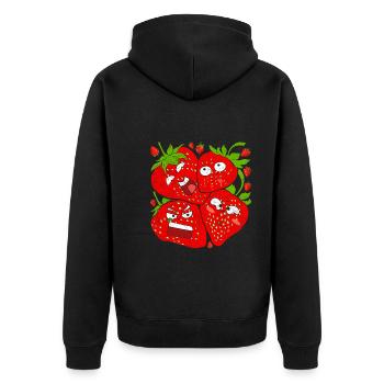 Fruits rouges Fruit Fruit Cadeau Fraise Drôle - Veste à capuche bio Premium Unisexe - noir - Dos - Nico (187cm)