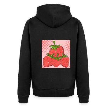 Fruits d’été Baies rouges Fruit Cadeau Fraise - Veste à capuche bio Premium Unisexe - noir - Dos - Nico (187cm)