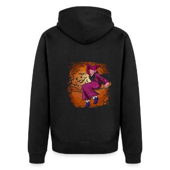 Full Moon Bat Halloween Cadeau Sorcière - Veste à capuche bio Premium Unisexe - noir - Dos - Nico (187cm)