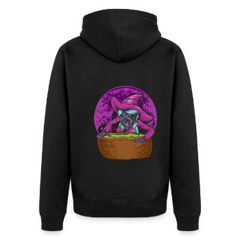 Effrayant Halloween Chapeau de sorcière Cadeau Sorcière - Veste à capuche bio Premium Unisexe - noir - Dos - Nico (187cm)