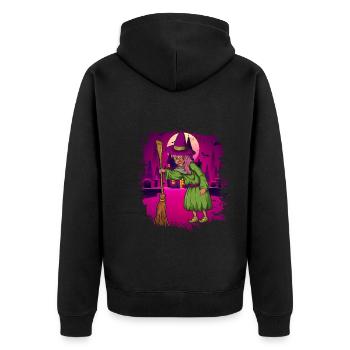 Full Moon Witch’s Broom Halloween Gift Sorcière - Veste à capuche bio Premium Unisexe - noir - Dos - Nico (187cm)