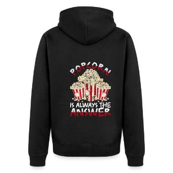 Popcorn est toujours la réponse Popcorn drôle - Veste à capuche bio Premium Unisexe - noir - Dos - Nico (187cm)